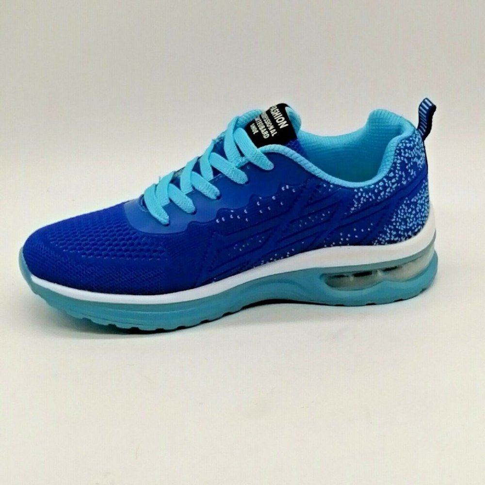 Fashion Womens‎ Lace Up Sneaker Blue Knit/Mesh Sz 5.5 NEW